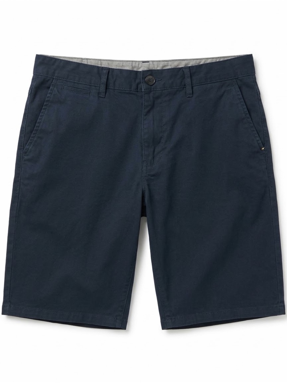 Quiksilver Mens Navy Chino Shorts Size 32 Straight Fit Flat Front 9” inseam